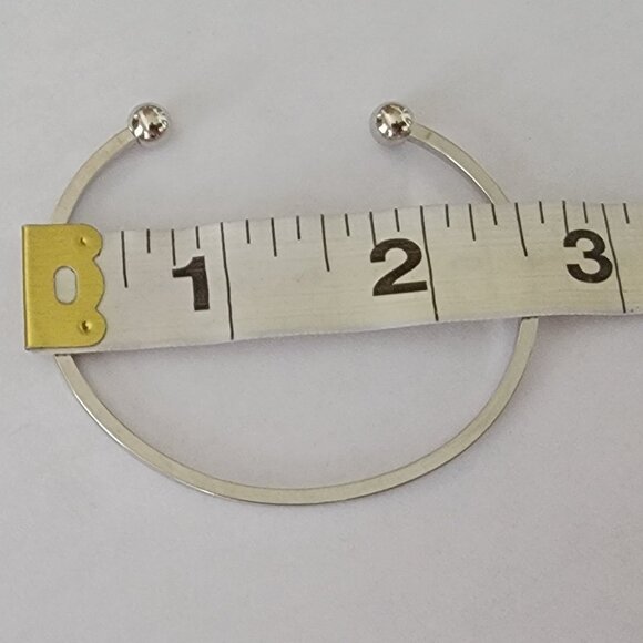 Silver Minimalist  Open Cuff Adjustable Stacking Bracelet  Bangle - Picture 4 of 5